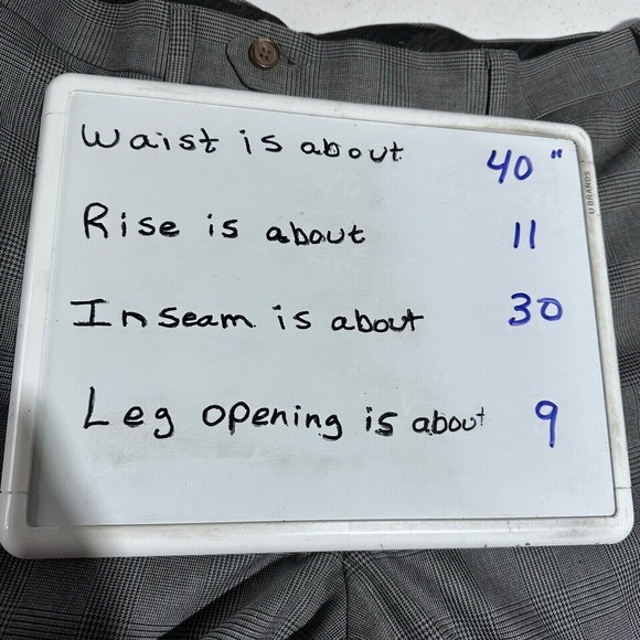 Ralph Lauren Plaid Dress Pants Mens 40x30 Gray Glen Plaid Formal Trousers Preppy - Picture 8 of 8